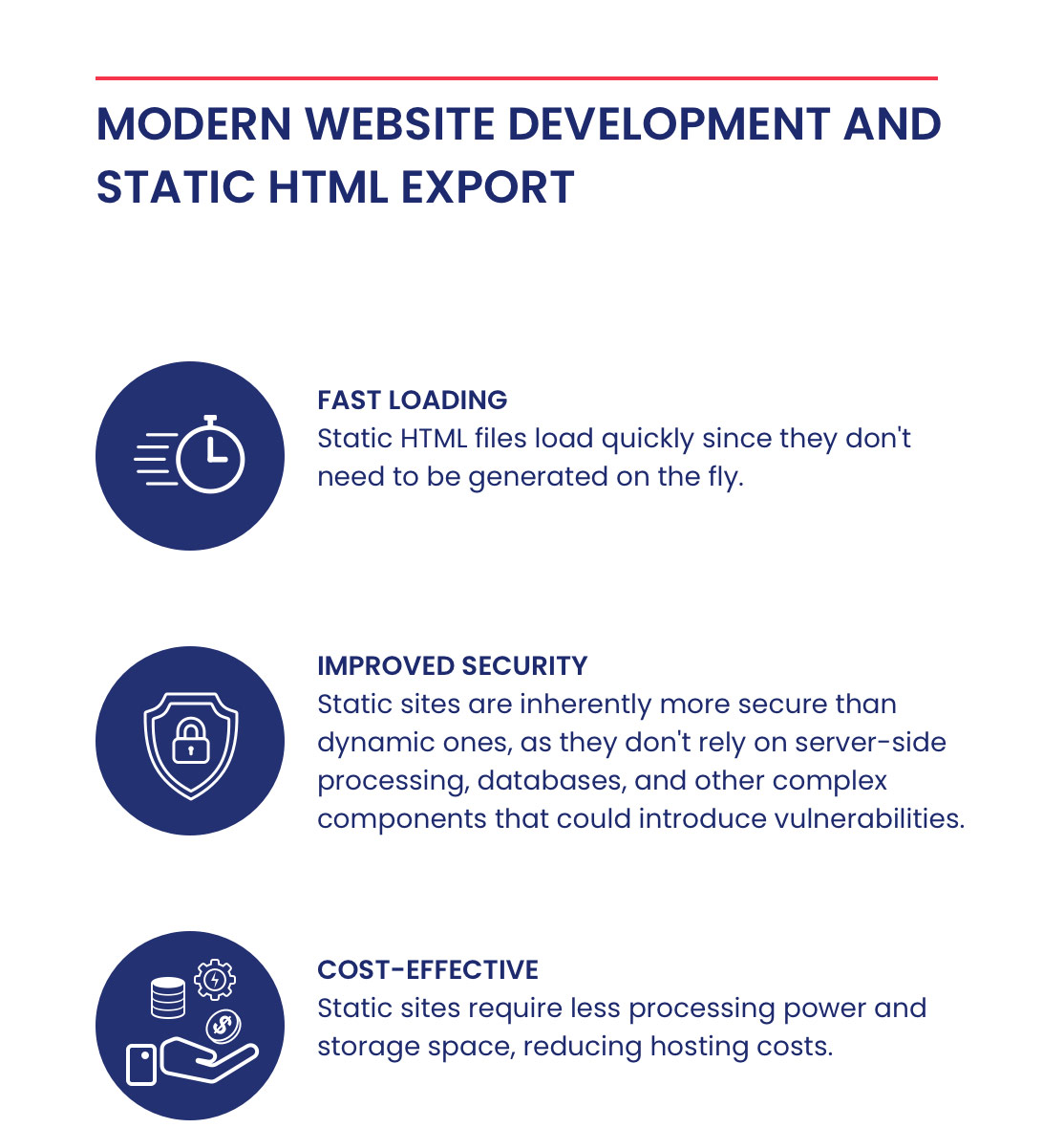 Modern website development and static html export